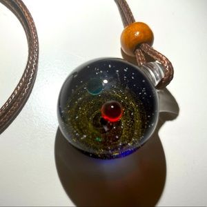 Unique Design Glass Galaxy Ball Necklace